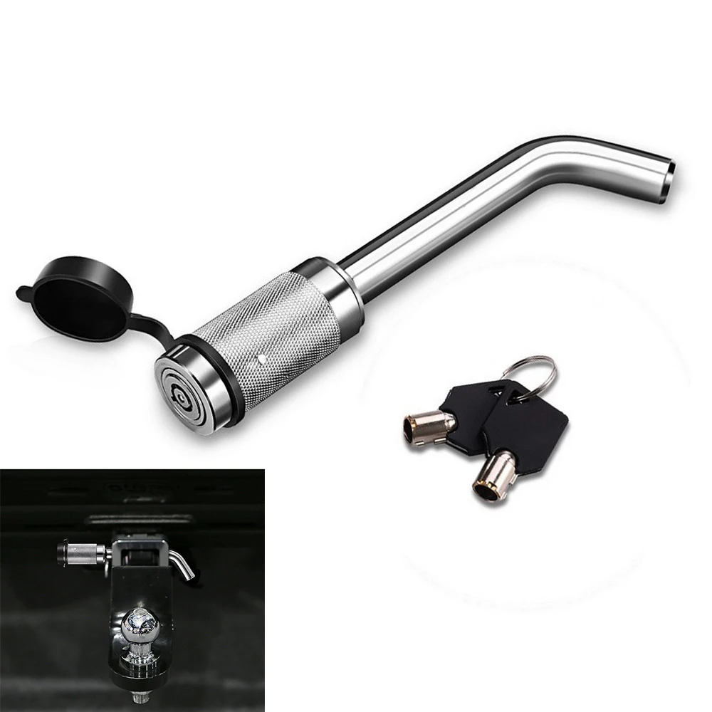 Universal Hitch Pin Lock Heavyduty Hook Lock 1/2" 5/8" Dual Receiver Locking Trailer Antitheft