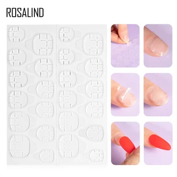 

ROSALIND 120PCS False Nail Stickers Matt Nail Art Design Sticky Transparent Nail Glue Sticker Double Side Tape Decoration