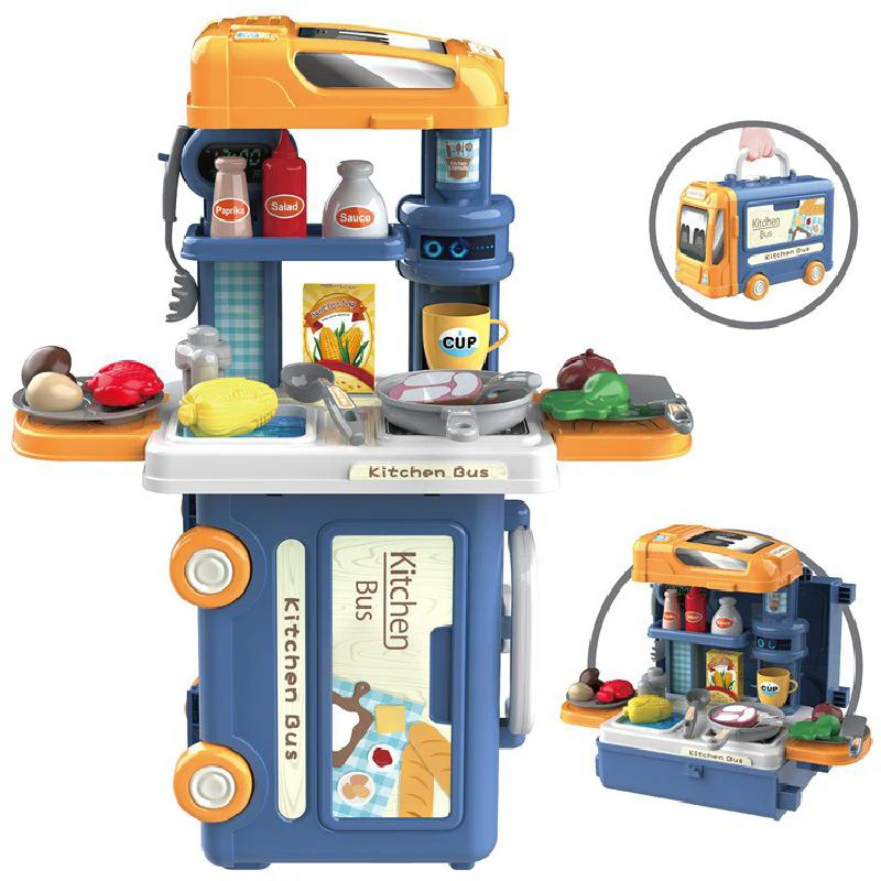 

Children Pretend Play Toys Simulation Kitchen Food Tableware Make-up Tool Doctor Set Suitcase Role Play Gifts for Kids Girls Boy