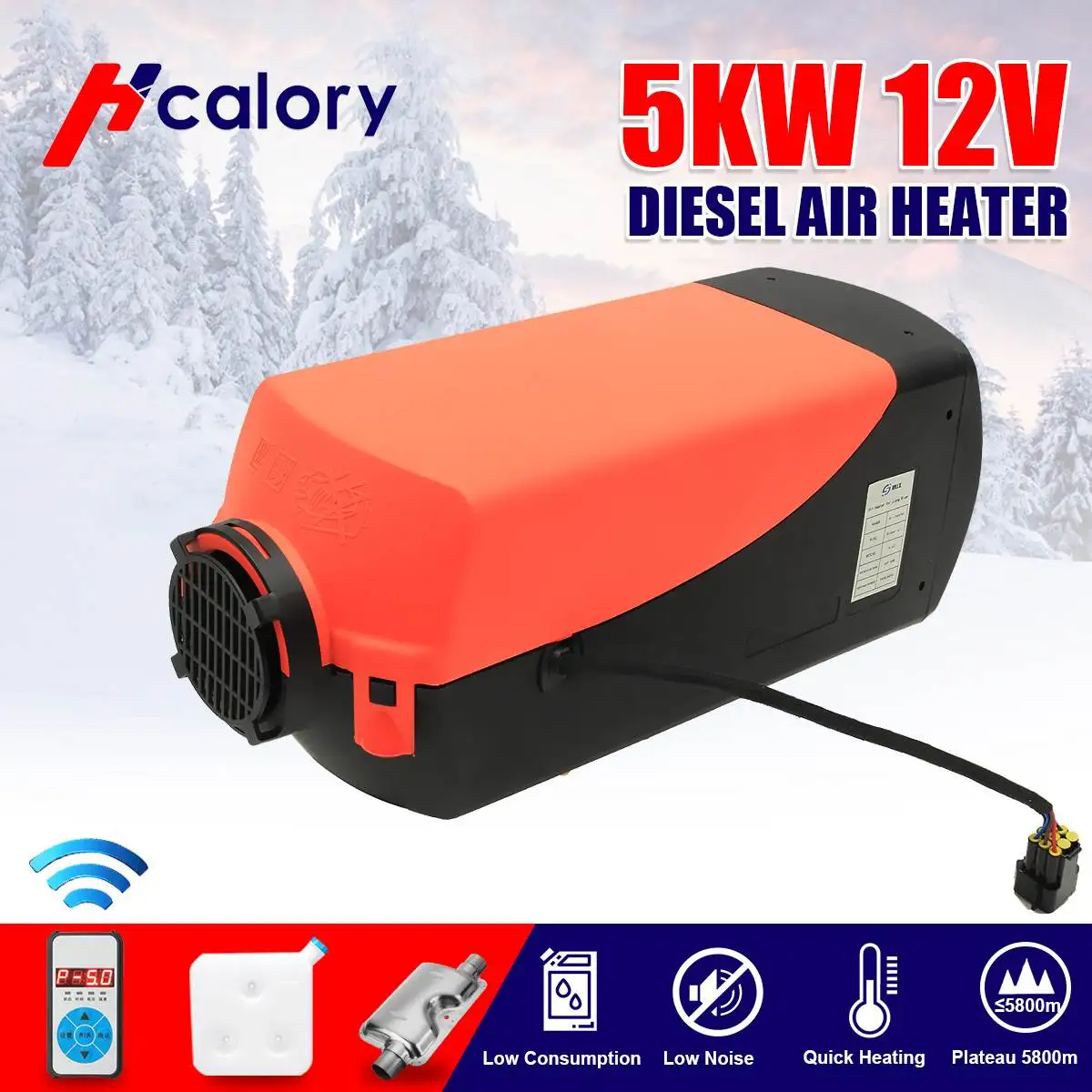 

Car Heater heating 12V 5000W Air Diesels Heater Parking Heater With Digital Switch For RV Motorhome Trailer Trucks Boats