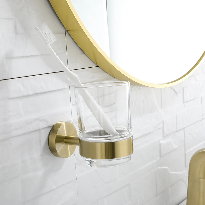 Toilet Paper Holder Bathroom Hardware Set Bathroom Hardware Accessories Bathroom Hardware Set Brushed Gold Toilet Brush Holder Robe Hook Paper Holder Soap Dish Wall Mount Bathroom Accessories
