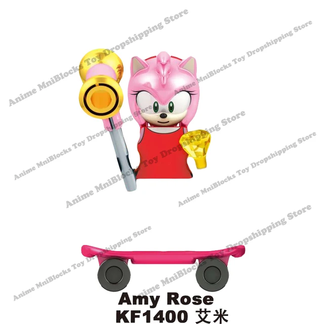 KF6123 SINGLE SALE Movie Sonic Building Blocks anime Bricks Amy Rose Ray Storm Shadow mini Dolls Action Figure Assembly Toy gift Wood