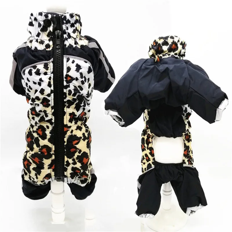 leopard for boy dog Комбинезоны для собак, зимняя одежда для собак, светоотражающие Мягкие флисовые мягкие пальто для маленьких собак, одежда для чихуахуа, йоркца, полный живот - Цвет: leopard for boy dog