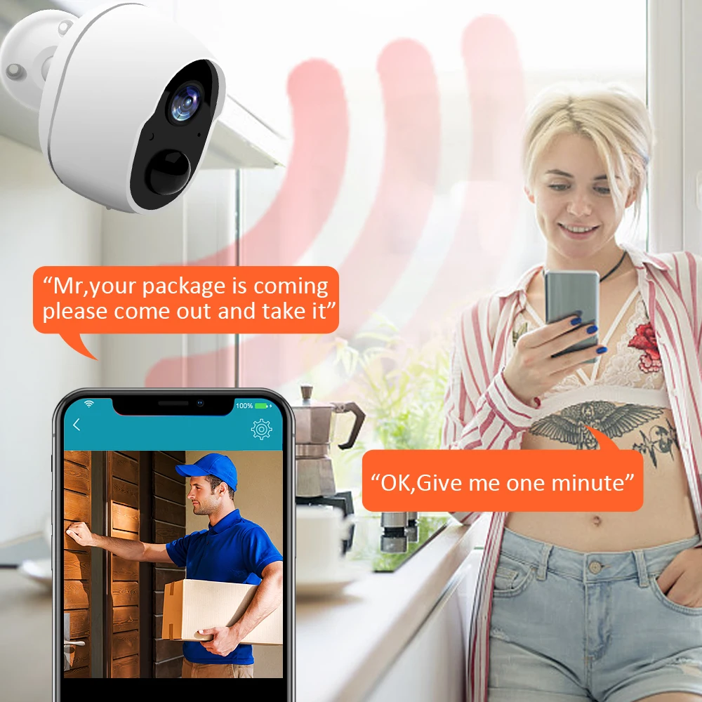 Беспроводная IP камера видеонаблюдения на солнечной батарее 1080 пикселей Wi Fi 2