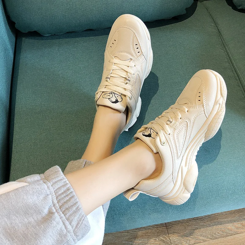 

2019 Autumn New Style Very Fire Versatile Basic Edition Students Hong Kong Style Athletic Shoes Old Man Shoes Network Red White