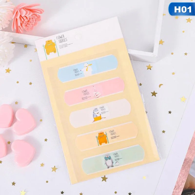 H01 1 лист водонепроницаемый милый мультфильм детская помощь аптечка первой помощи комплект клейкая повязка пластырь для ран наборы - Цвет: H01
