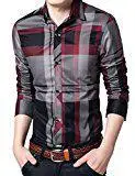 

ZACOO Young Horse Men's Cotton Plaid Button-down Long Sleeve Spring Shirt