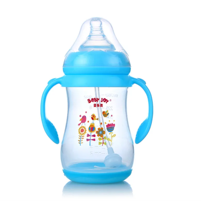 

Wide Aperture 260ml Temperature PP Feeding Bottle Automatic Straw Feeding Bottle Temperature Base High Temperature Color Changin