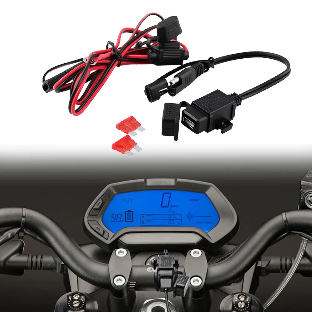 12V мотоциклы SAE к USB gps зарядное устройство кабель адаптер водонепроницаемый разъем шнуры