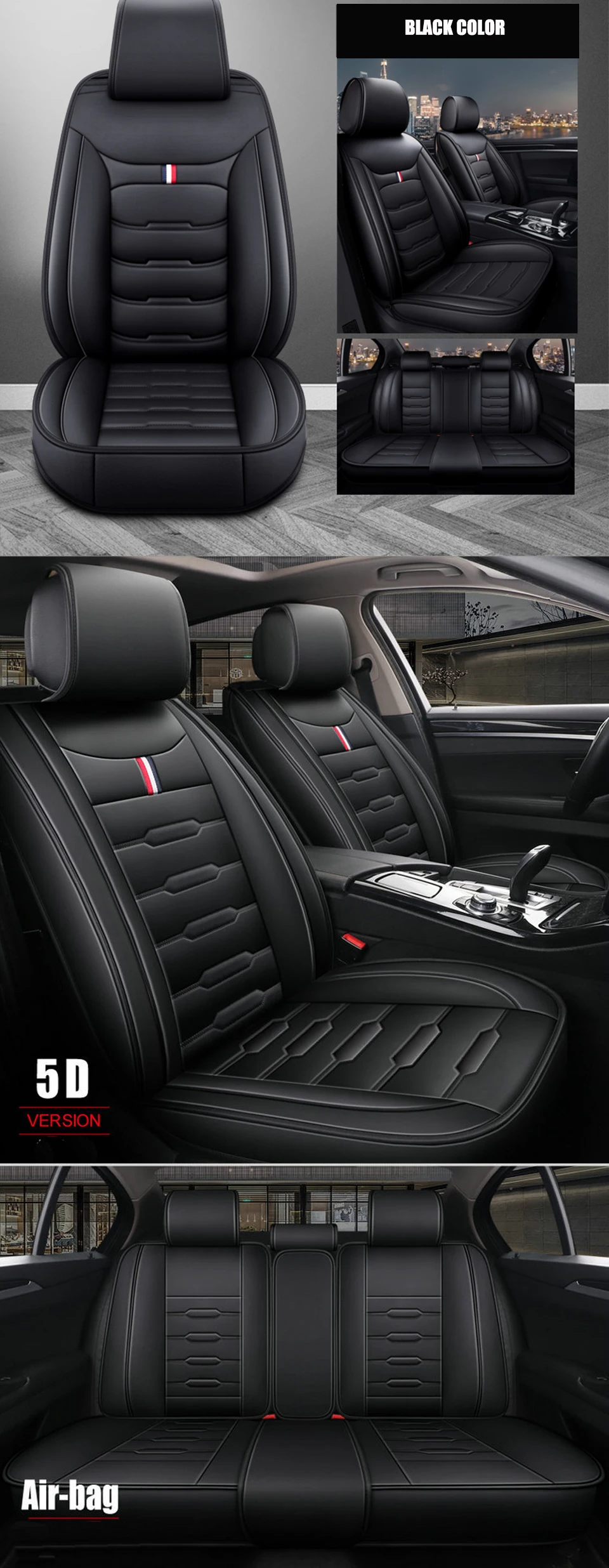 KANGLIDA Новая мода PU кожа полный автомобильные чехлы для сидений Универсальный подходит для большинства автомобилей-Стайлинг черное сиденье покрывало для автомобильного сиденья протектор