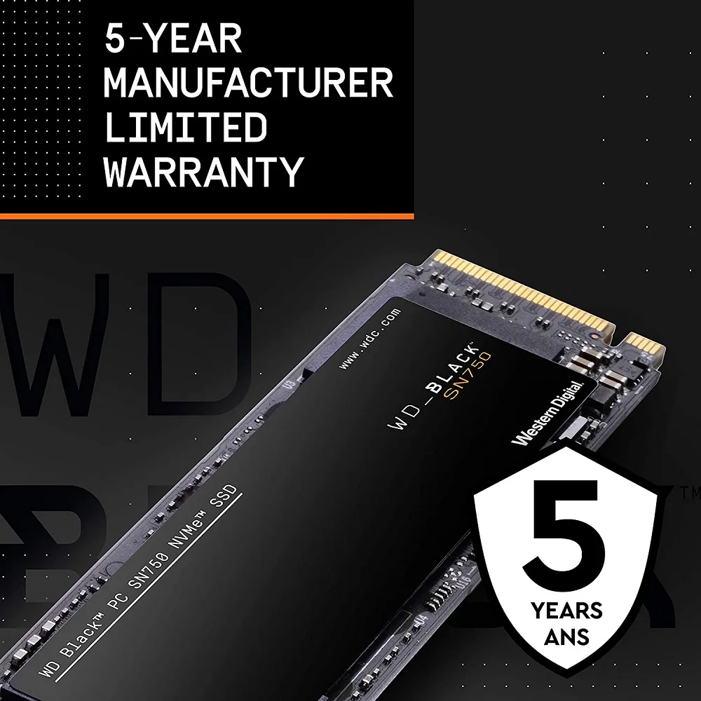 Внутренний твердотельный накопитель Western Digital WD SSD Black 2 ТБ 1 500 гб 250 M.2 2280 NVMe PCIe Gen3 * 4