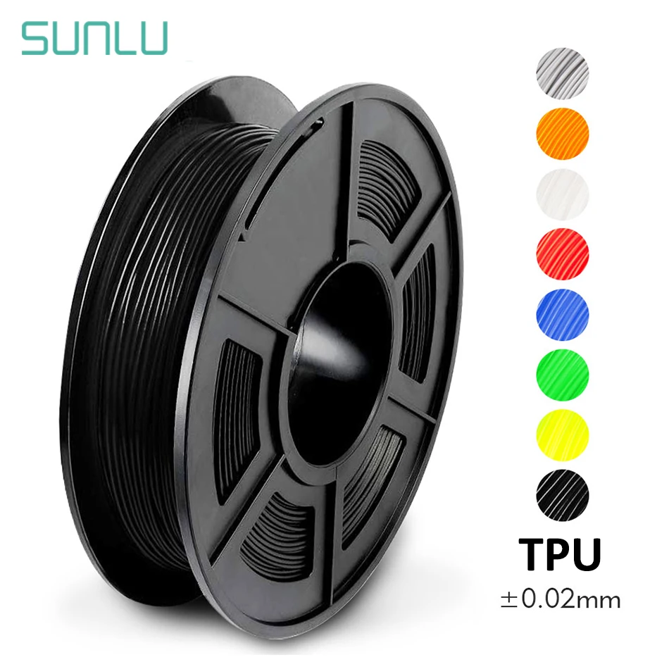 SUNLU-filamento Flexible de TPU para impresora 3d, 1,75 MM, alta resistencia, Flexible, 0,5 kg, envío rápido