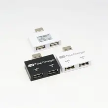 Mini adaptador ABS para ordenador portátil, divisor de 2 puertos USB, extensor de cargador para teléfono, tableta y ordenador, 1 unidad