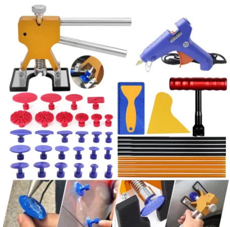

PDR TOOLS DENT REMOVAL TOOLS PAINTLESS DENT REPAIR TOOLS KIT GLUE GUN T BAR SUCTION CUP GLUE TABS DENT PULLER CAR BODY REPAIR