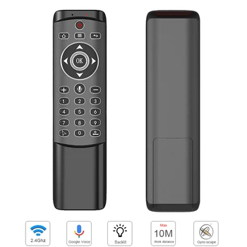 

Backlit 2.4GHz Wireless Voice Remote Control Air Mouse with IR Learning Function for Android 9.0 TV Box IPTV Mini PC X96 H96