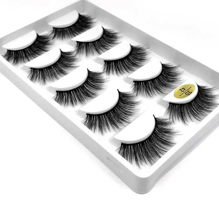 New 5 Pairs 3D Mink Hair False Eyelashes Wispy Fluffy Long Lashes Natural Eye Makeup Tools Faux Eye Lashes Maquiagem Wholesale