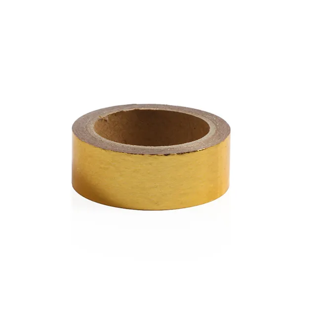 1X 15mm*10m Gold Foil Washi Tape Silver/Gold/Bronze/Rose/Green