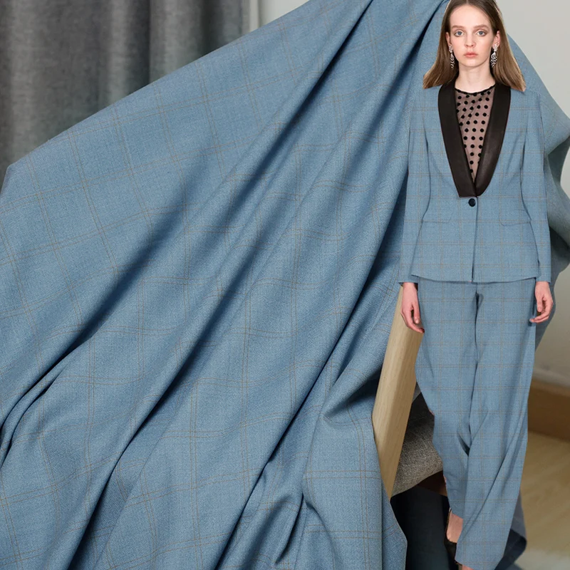 

The Cloth Japanese Classic Plaid Yarn Dyed Worsted Wool Fabrics 100%Wool Materials Suits Jacket Sewing Cloth Tailor Freeshipping