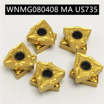 

10PCS WNMG080408 MA US735 High Quality Carbide Inserts External Turning Tools Metal Turning Tools Machine Tool Parts Lathe Tool