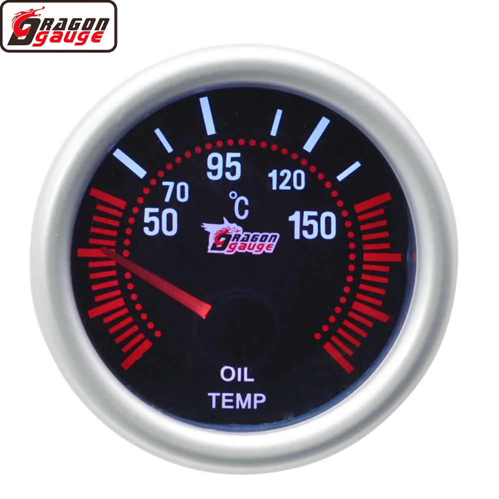 

Dragon 2" 52mm Car Pointer Modified Oil Temperature Meter White Backlight With Sensor 50-150 Celsius Temp Gague Free Shipping