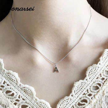 

Donarsei Minimalist 925 Sterling Silver Capital Letter Chokers Necklace For Women Simple Initial Name Clavicle Chain Gift