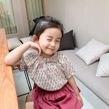

2020 New Arrival Baby Girls Printed Shirt Summer Kids Girls Blouse Girl Clothes 2-7 Years