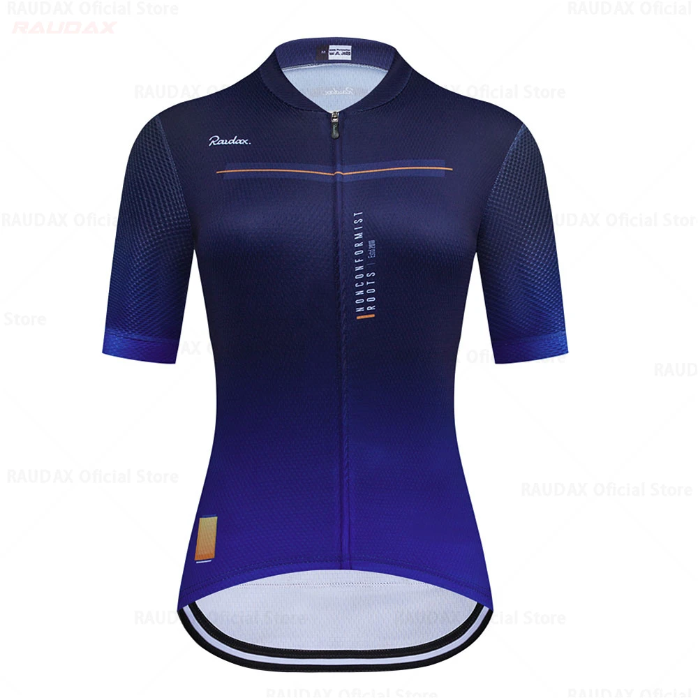 Raudax Women's Cycling Clothing Short Sleeve Ropa Ciclismo Summer Cycling Jersey Triathlon Bike Jersey Uniform Kit