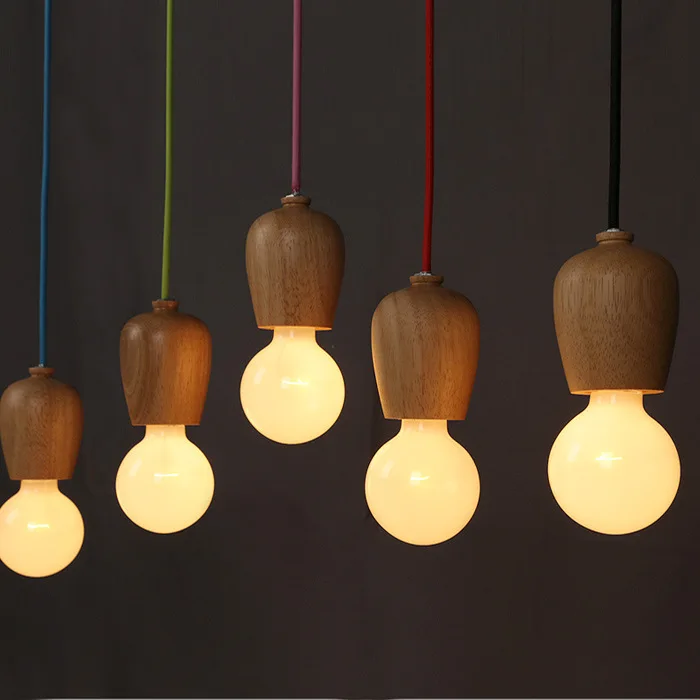 

Designer-Northern European-Style Logs Simple Colorful Creative Clothing Store Chandelier Coffee Shop Bar Showcase Wood Pendant L