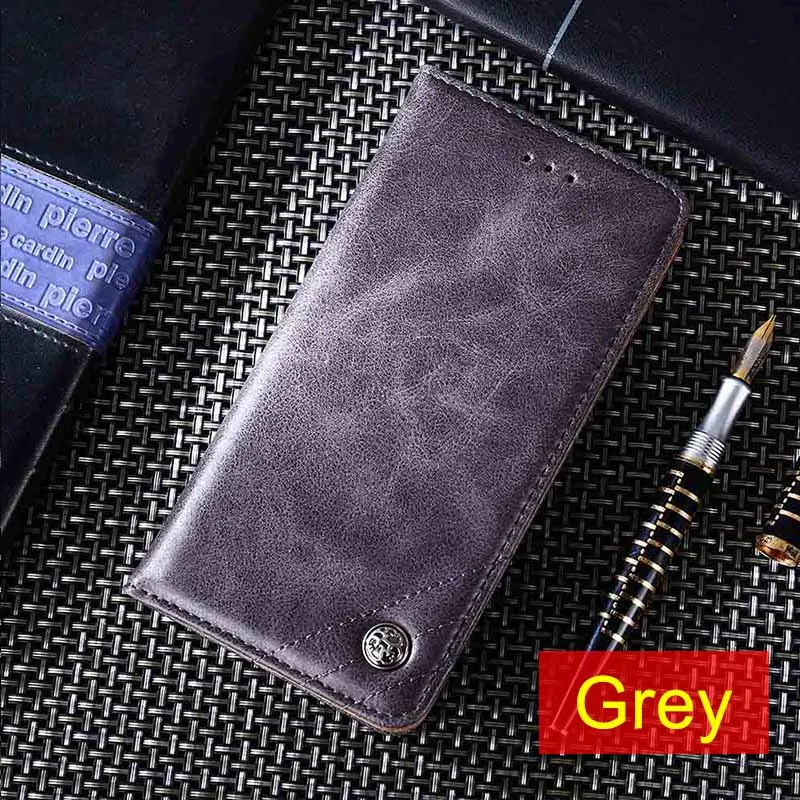 Grey Винтаж бумажник чехол для Leagoo S8 S8 Pro Kiicaa Мощность M9 T5 Мощность 2 5 S10 S9 M11 M8 крышка стильные магнитные чехлы - Цвет: Grey