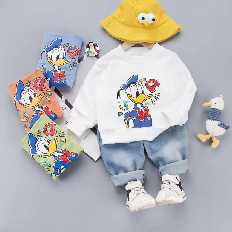 

Baby Boys Girls Kids Clothes Set Autumn Cartoon Tops Sweatshirt + Jeans Outfits Tracksuit Costume Children Clothing Sport Suit