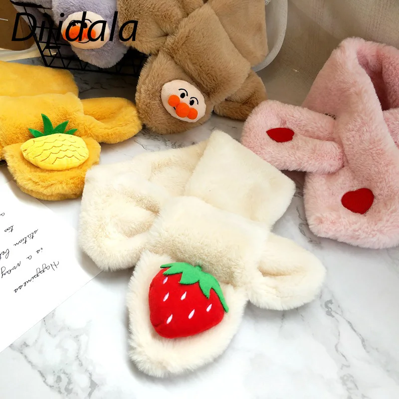 Dilidala/плотный теплый шарф с рисунком из мультфильма; детский однотонный шарф с воротником; сезон осень-зима; Детский плюшевый шарф; зимний теплый шарф