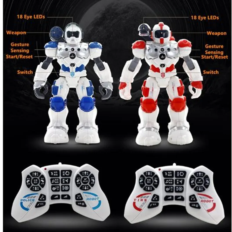 Child Learning Toy 2.4G Remote Control Intelligent Smart Robot Walking Dancing Singing Launch Missile Water RC Battle Robot Gift 4