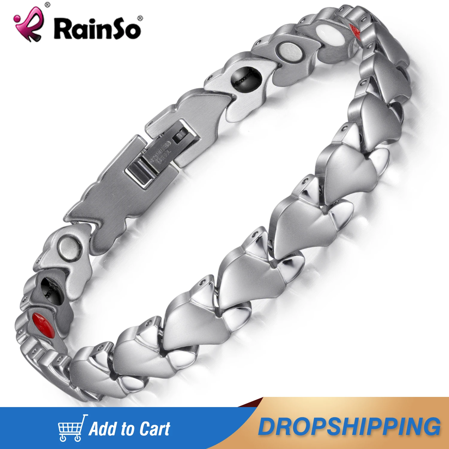 Браслет из нержавеющей стали RainSo магнитный браслет для здоровья подарок сестры