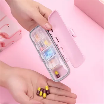 

Pill Box Case 7 Days Weekly Medicine Tablet Dispenser Organizer Pill Box Splitters Pills Storage Organizer Container 4 Grids