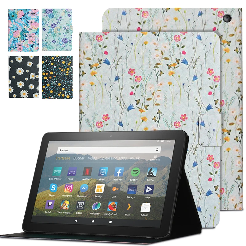 Чехол для Amazon Fire HD 8 Plus 2020 0 чехол нового Kindle девочки цветок умный из искусственной
