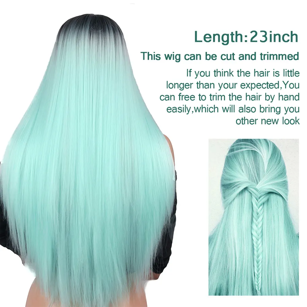 AIYEE длинные прямые Ombre синтетический парик для женщин средняя часть термостойкие косплей парик блонд