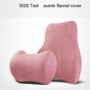 

back cushion car headrest Cervical Spine Neck Pillow Lumbar Support Memory Foam Flannel Material Curved Design for Ergonomics