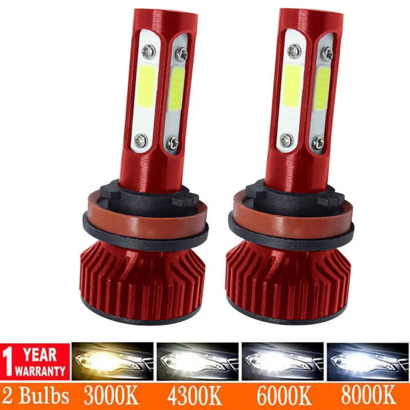 

Muxall Mini H7 360° 4-Side LED Car Headlight Bulb 20000LM 6000K H8 H9 H11 9005 HB3 H10 9006 HB4 Running Auto Fog Head Lamp