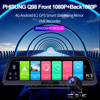 

1pcs 10inch 4G Driving Recorder Video rear camera Rearview Mirror Car DVR Android 8.1 GPS Registrar WiFi 2 32G FHD 1080P