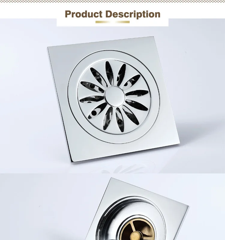Hideep Copper Deodorizing Floor Drain Bathroom Kitchen Balcony Pest Control Anti-Back Water Traffic Floor Drain Factory Wholesal