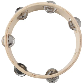 

8" Musical Tambourine Tamborine Drum Round Percussion Gift for KTV Party #8