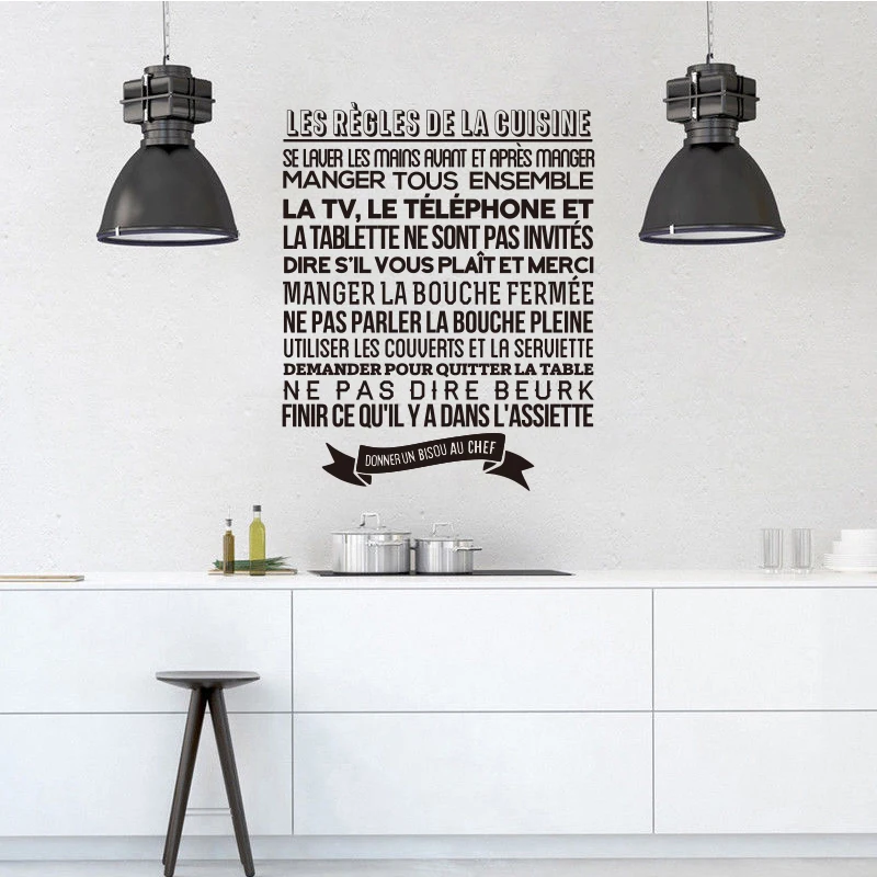 Stickers France Regles De La Cuisine Removable Vinyl Wall Applique Mural Wall Art Kitchen Tile Home Decor House Decoration Gw058 House Decoration Home Decorkitchen Rules Aliexpress