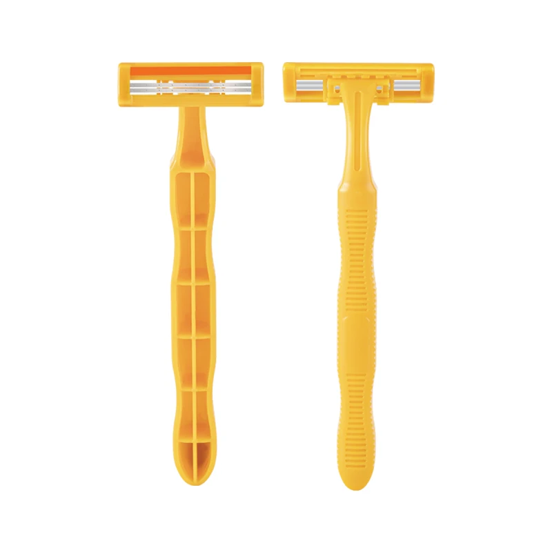 IGUETTA Men Razor For Face and Legs Yellow 5pcs Disposable Razor Two-Layer Blade Comfortable  Manual Razor Face Shaver For Women