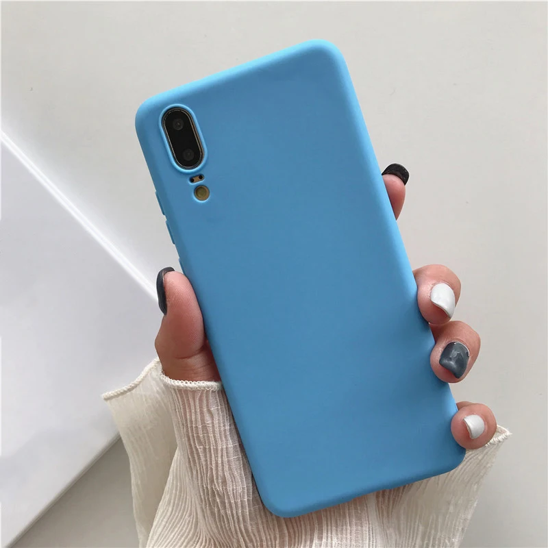 Blue Яркий мягкий силиконовый чехол для huawei P30 P10 Plus P8 P20 Lite чехол для телефона s для huawei mate 9 10 20 20X30 Pro мягкий чехол - Цвет: Blue