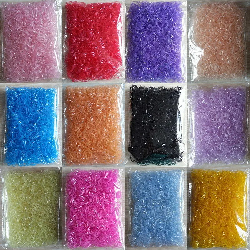 About 3000pcs/pack Candy Color Disposable Mini Elastic Rubber Bands for Girl Silicone Gum Kid Children Hair Accessories scrunchy