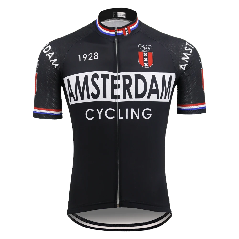 cycling jersey Национальная черная велосипедная майка с коротким рукавом mtb jersey AMSTERDAM Denim Франция ITALIA голландский велосипед одежда ropa ciclismo 5 стилей - Цвет: cycling jersey