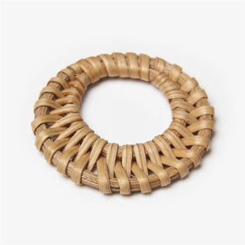 

Wholesale Korea Bohemia Handmade Geometric Drop Earrings For Women Rattan Straw Weave Earring Vacation Party Jewelry Accessories