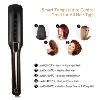 

Infrared Flat Iron Dual Voltage Hair Straightener Brush with Wide Ceramic Plates Temperature Control Ceramic Fast Heater