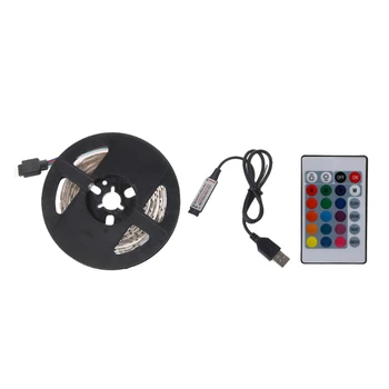 

DC 5V USB 30 LED/m 5050 RGB Non Waterproof Flexible LED Strip Light TV Back Lighting+24 Key Remote