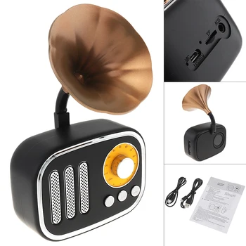 

Mini Portable Outdoor Retro Subwoofer Bluetooth Speaker Soundbar Fit for FM / TF / AUX for Home / Party /Outdoor Activities